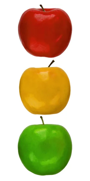 Semáforo de maçãs a cores — Fotografia de Stock