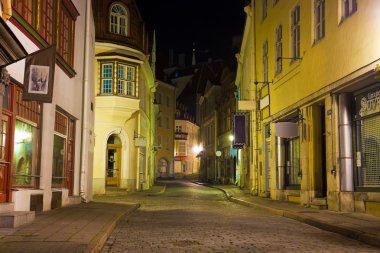 Old Tallinn at night clipart