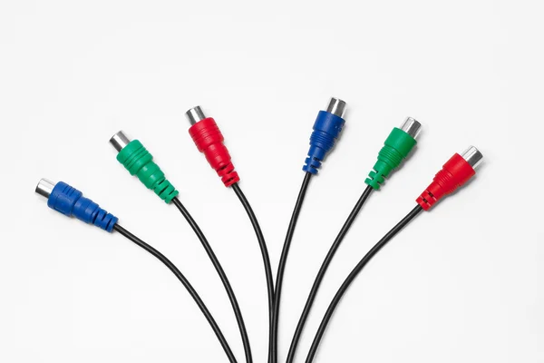 RGB komponent kablar på vit — Stockfoto