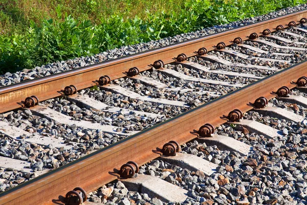 Spoorweg track fragment — Stockfoto