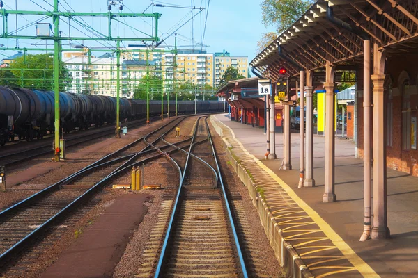 Railroad station in Karlsbad, Sweden — Stock Photo, Image