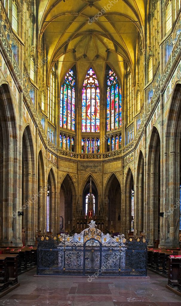 St. Vitus cathedral interior in Prague — Stock Photo © scanrail #4424776