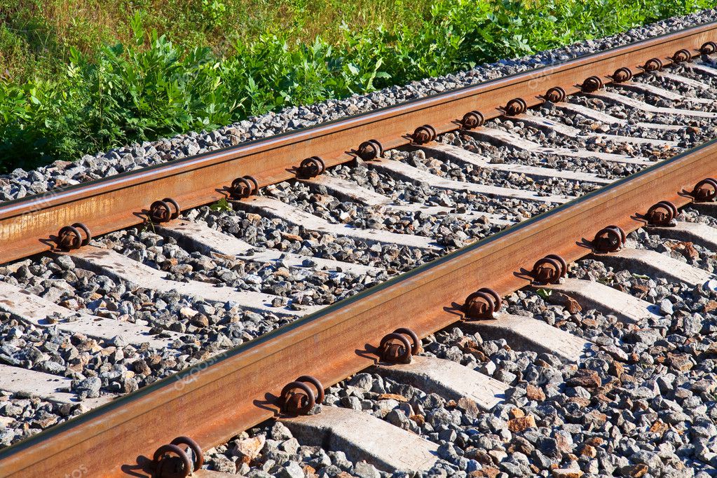 railroad track fragment - 图库照片