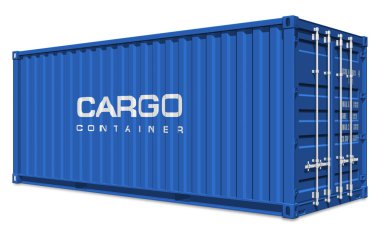 Blue cargo container clipart