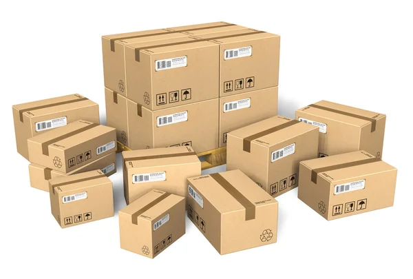 Conjunto de diferentes cajas de cartón — Foto de Stock
