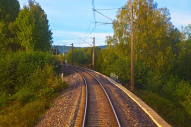 Suburban railroad track clipart