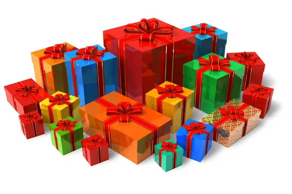 Set Color Gift Boxes — Stock Photo, Image