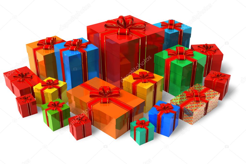 Set of color gift boxes — Stock Photo © scanrail 4542266