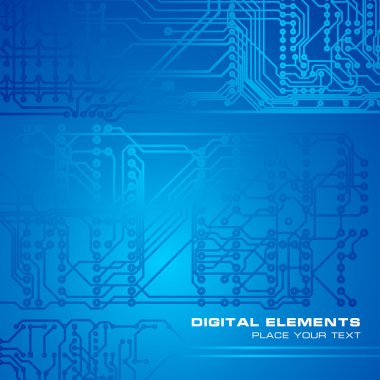 Blue circuit board background clipart