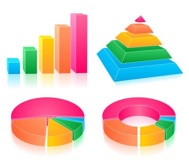 Set of rainbow charts clipart