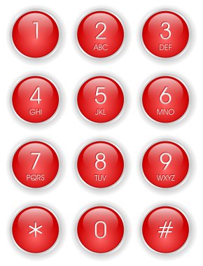 Red phone keyboard clipart