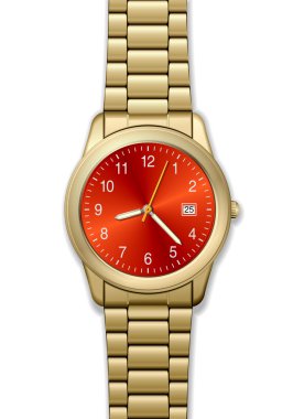 High-detailed golden watch clipart