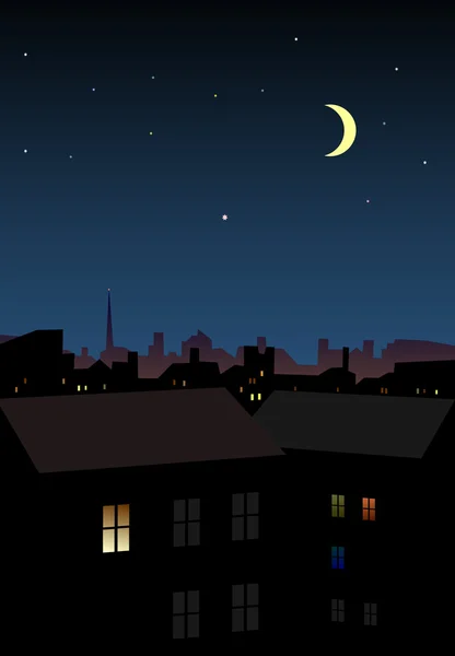 Ночной Город — стоковый вектор