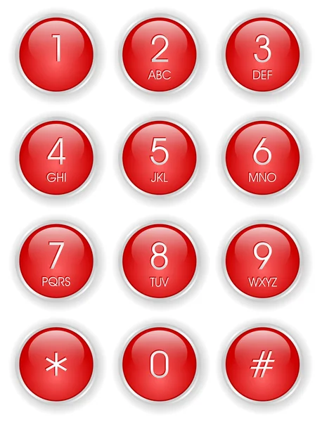 Clavier Téléphone Rouge — Image vectorielle