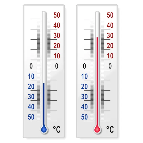 Satz Thermometer — Stockvektor