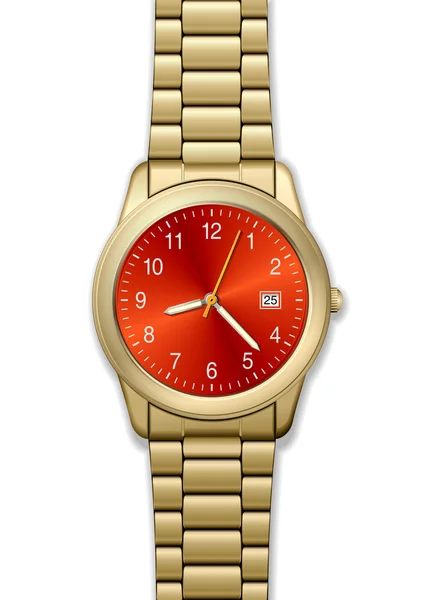 Reloj Dorado Gran Detalle — Vector de stock