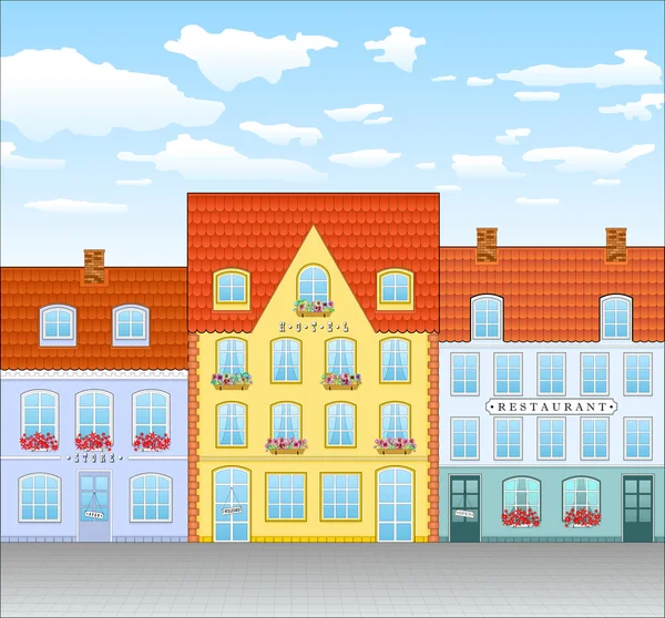 Street in old town — Stock Vector