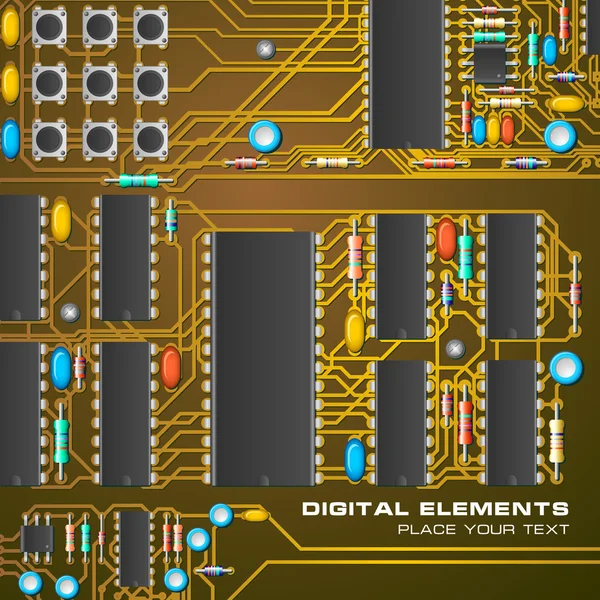 マイクロ チップの回路基板 — ストックベクタ