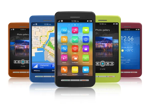 Set Van Touchscreen Smartphones — Stockfoto