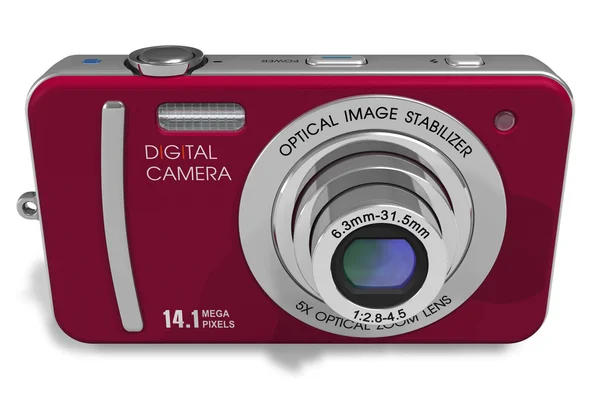 Red Compact Digital Camera — Stock Photo, Image