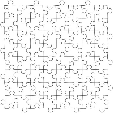 Vector tiled seamless puzzles template pattern clipart