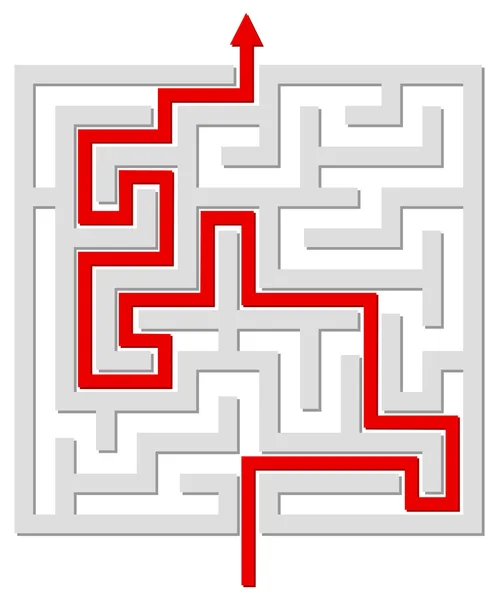Labirinto risolto — Vettoriale Stock