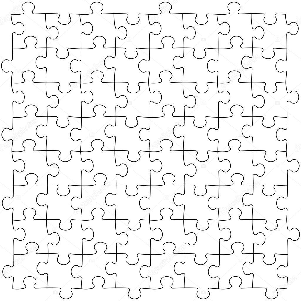 Vector tiled seamless puzzles template pattern