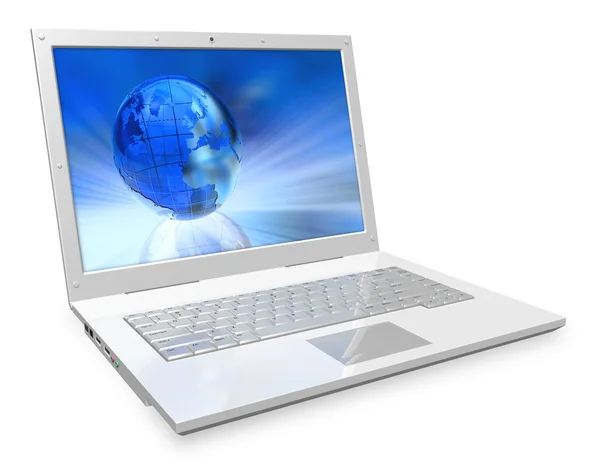 Biały Laptopa — Zdjęcie stockowe