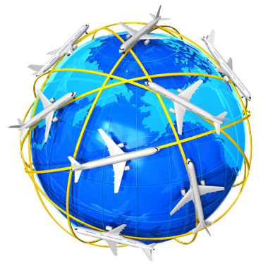 International air travel concept clipart