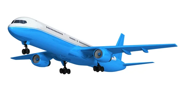 Blaues Passagierflugzeug — Stockfoto