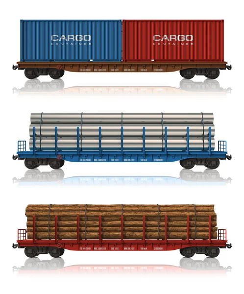 Set of freight railroad cars — Stock Photo, Image