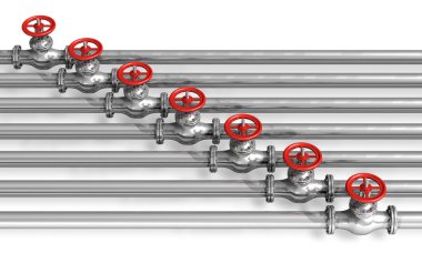 Pipeline with valves clipart