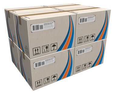 Stack of cardboard boxes clipart