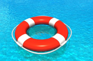 Lifesaver in water clipart