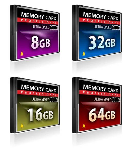 Σειρά Από Κάρτες Μνήμης Compactflash — Διανυσματικό Αρχείο