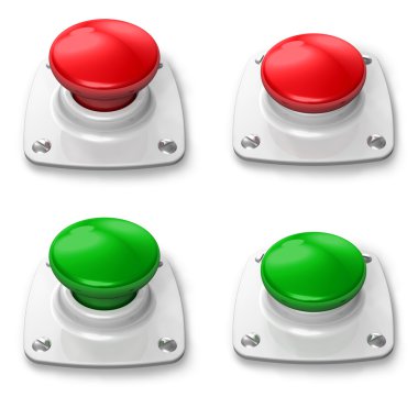 Set of pressed and depressed buttons clipart