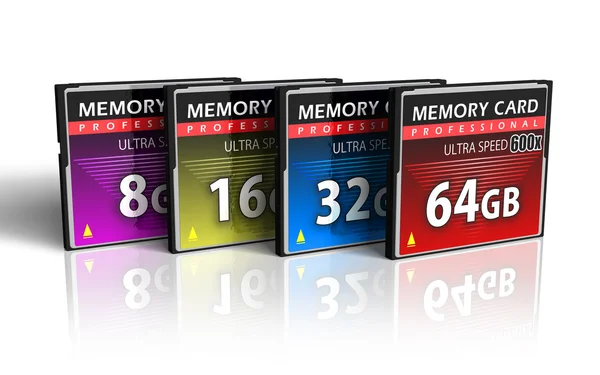 Set Compactflash Memory Cards — Stock Photo, Image