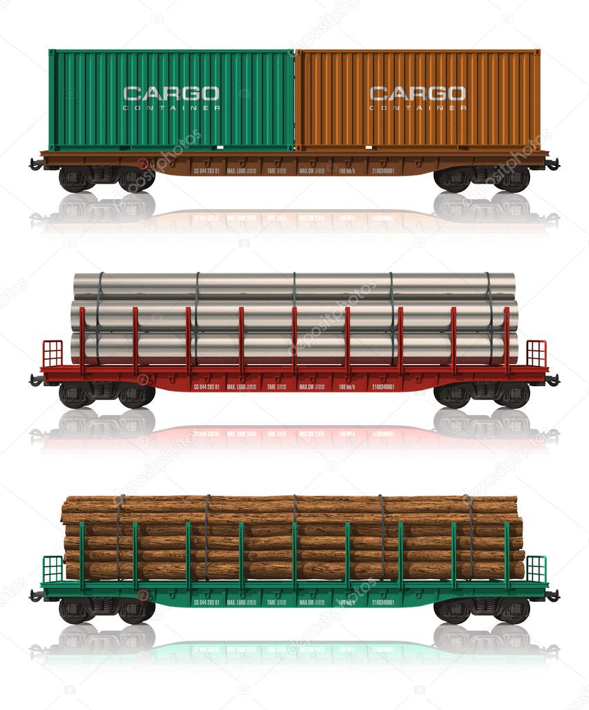 Set of freight railroad cars