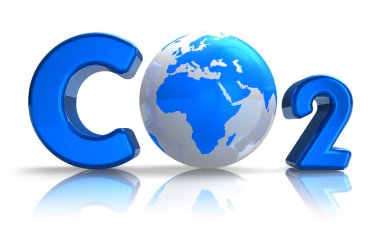 Atmospheric pollution concept: CO2 formula