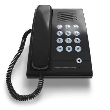 Black office phone clipart