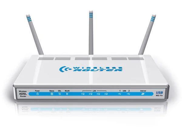 Weißer drahtloser ADSL-Router — Stockfoto