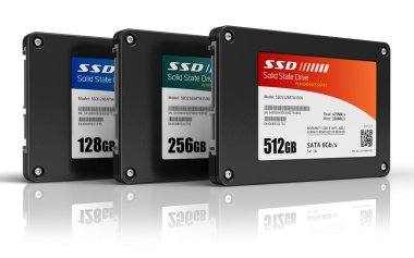 Set of solid state drives (SSD) clipart