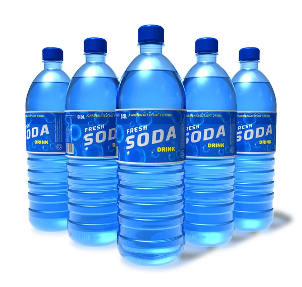 Set of soda drinks in plastic bottles — Stock Photo, Image