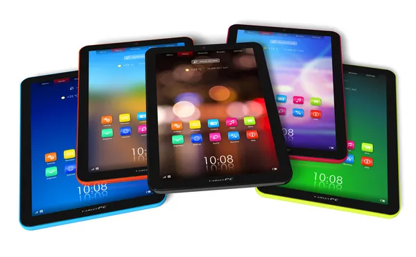 Sada barevných tablet počítačů — Stock fotografie