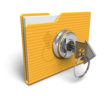 Security concept: locked folder clipart