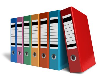 Row of color office folders clipart