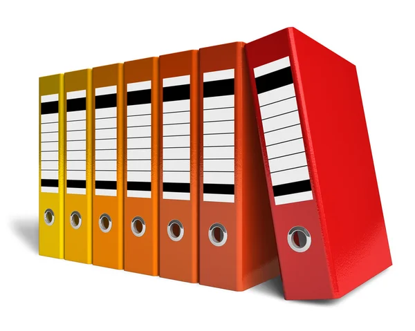Wiersz kolor biuro folderów — Zdjęcie stockowe