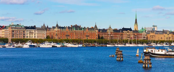 在斯德哥尔摩，瑞典老镇的全景图 — 图库照片