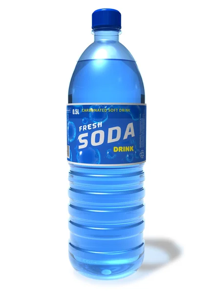 Bebida refrescante de refrigerante em frasco de plástico — Fotografia de Stock