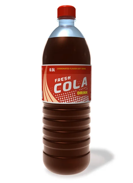 Bebida de cola refrescante em frasco de plástico — Fotografia de Stock
